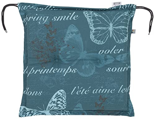 Kettler Polen KETTtex 2387 Sitzkissen Hocker Bali grün Schmetterlinge 50x50x6 cm Sitzpolster