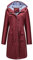 YUNCLOS Femme Manteau Imperméable Elégant Coupe-Vent à Capuche Long Veste de Pluie Slim Fit Couleur Unie,Rouge,M
