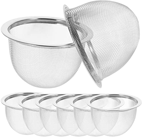 Operitacx 8pcs Portable Kettle Teapot Strainer Insert Mini Vintage Tea Infuser Stainless Steel Kettle Tea Filter Metal Teapot Tea Infuser Basket Loose Coffee Tea Leaker Powder Tea Strainer