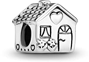 Lkwidi Charme Kleines Haus eCharms-Anhänger 925 Sterling Silber Charm Bead Pendant für Europäische Armbänder und Halsketten