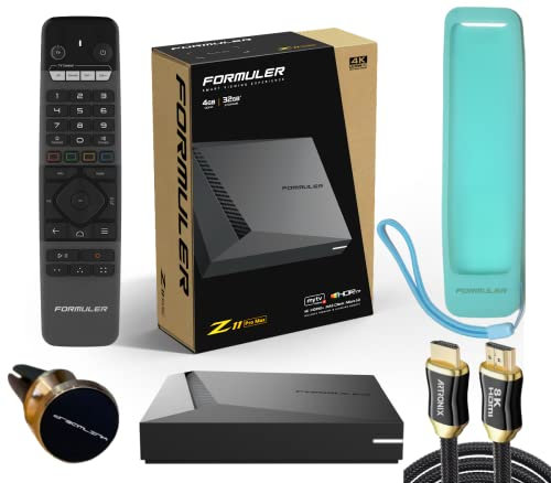 Formuler Z11 Pro Max Android 11 Wireless aX 2x2 Gigabit LAN 4GB RAM, 32GB ROM, 4K, Extra HDMI Cable, Silicone Case, Magnetic Phone Car Mount