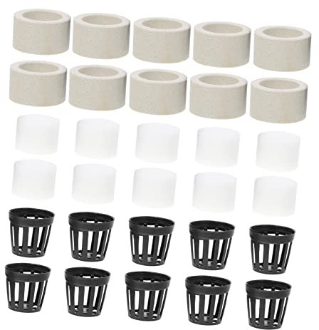 Hohopeti 10 Sätze Pflanzring Dreiteiliges Set Aquatische Pflanzen Topf Werkzeuge Tonkiesel Für Den Hydroponischen Anbau Hydroponische Töpfe Starttöpfe Keramik Hydroponik Dreiteiliger Anzug