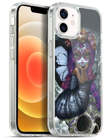 Head Case Designs Offizielle Strangeling Der Tag Von Dead Skull Märchenhafte Kunst Gelhülle [Militärischer Schutzgrad] Kompatibel Mit Apple iPhone 12 / iPhone 12 Pro Und Kompatibel Mit MagSafe