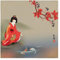 Japan Frau Füttern Koi Karpfen Tuch Servietten Set von 1 Japan Print Wiederverwendbare Waschbare Küche Esstisch Servietten für Zuhause Abendessen Hochzeit Bankett Bankett Party 50,8 x 50,8 cm