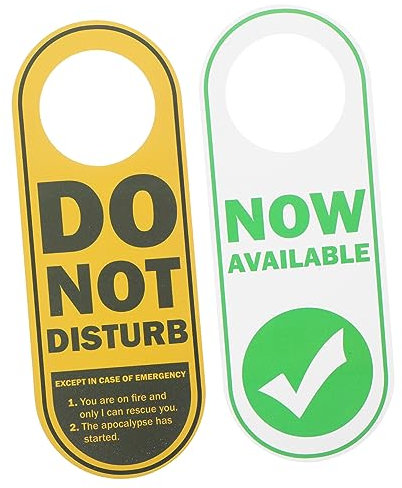 Ciieeo Double Sided PVC Door Hanger Sign Do Not Disturb Office Door Indicator Room Doorknob Tag for Hotels and Clubs