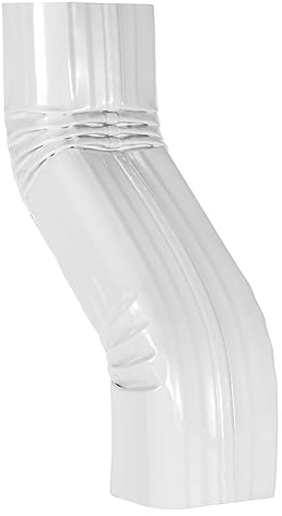 VYH Fallrohrvorfach Dachrinne versetzt, 3 x 4 mm, weiß (glänzend) Aluminium, versetzt = 7,6 cm / A-Stil, (3 x 4 A Ellenbogen) (3 x 4 A-Stil)