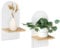 Walasis Wandregal Holz Boho Wanddeko: Holz Wand Deko Kinderzimmer Wand Regale Klein Pflanzregal für Wohnzimmer Schlafzimmer (Weiß)