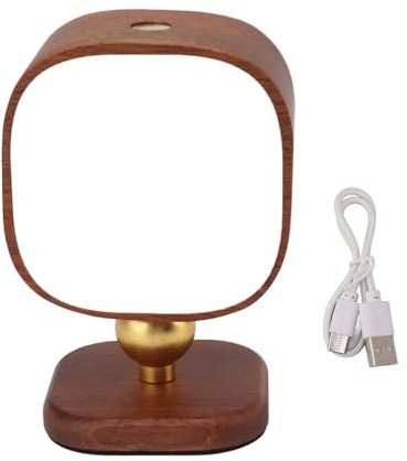 Spacnana LED-Wandleuchte, Magnetische Wandleuchte aus Holz, Nachtlicht, Tragbar, Quadratisch, Nachtlicht, Dimmbar, Wandleuchte für Schlafzimmer Am Nachttisch (Nussbaum)