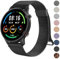 Wanme Armband für Xiaomi Mi Watch/Watch S1/S1 Active/Color Sport, 22mm Metall Edelstahl Mesh Uhrenarmband mit Magnet Verstellbares Ersatzarmband, Schwarz