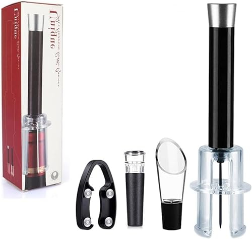Wino on The Go Wine Opening Set, Wine Bottle Opener 4Pcs Kit, Air Pressure Wine Bottle Opener, Wine Vacuum Stoppesr, Wine Aerator Pourer, Foil Cutter, Wine Accessories Gift Set