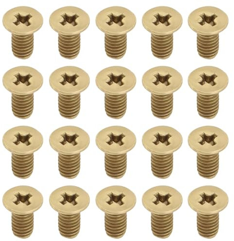 OTOTEC 30pcs Cross Countersunk Head Screws M4x8 Brass Phillips Screws Brass Countersunk Head Screws for 1/2'' Tap Cartridge Computers Smartphones Tablets