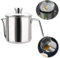 ASEENXPS 1800 ML Fettabscheider Edelstahl, Fetttrennkanne, Soßen Fetttrenner Sauciere Fetttrenner Mit Deckel Für Das Abschöpfen Von Fett Aus Soßen Und Suppen,Silber