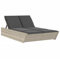 vidaXL Doppel Sonnenliege, Gartenliege mit Kissen, Doppelliege für Garten Terrasse, Relaxliege Sonnenbett Gartenmöbel, Hellgrau Poly Rattan