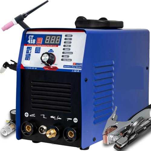 Plasma Cutter, Plasma Cutter 4 in 1 Welding Machine CT418 Tig MMA Cut HF Pulse DC Inverter CNC Plasma Cutter for Metal,Plasma Cutting Kit