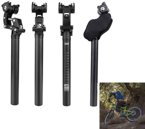 Premium Stoßdämpfer-Sattelstütze für Mountainbikes CNC/Schleifen, Vier-Stangen-Aufhängung, geeignet für Fahrer bis 110 kg (27,2 mm)