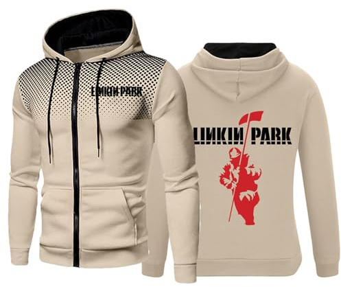 MYYLY Sweats à Capuche pour Hommes 2024 pour Linkin Park Sweat à Capuche à Manches Longues Pull à Capuche décontracté avec Cordon de Serrage Haut pour Linkin Park Veste zippée Sweat,E-L