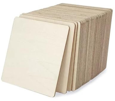 YXYFA Lot de 10 pièces de 8 cm de Bois Brut, Planches de découpe carrées en Bois Naturel Vierge, Bricolage, Peinture, tuiles de Scrabble, sous-Verres