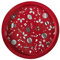 HOME DECO FACTORY, KA0384, Vassoio Decorativo Rotondo in Metallo per Natale, Ideale per servire Piatti e Dolci, Facile da Pulire, Colore Rosso, Misura 30 cm