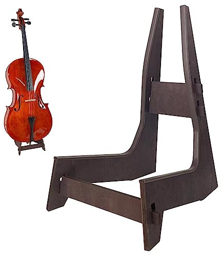 YSWOMOSKD Cello Ständer, Cello Support Halter aus Holz mit Gummischutz Abnehmbarer tragbarer Musikinstrument Ständer für 1/8-4/4 Cello Gitarren E-Bass E-Gitarre Ständer