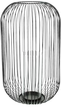 Windlicht Atmosfera, groß, Metall, Mattschwarz Maße: Ø 24 x 41 cm, Glaszylinder Ø 8 x 20 cm, ohne Kerze