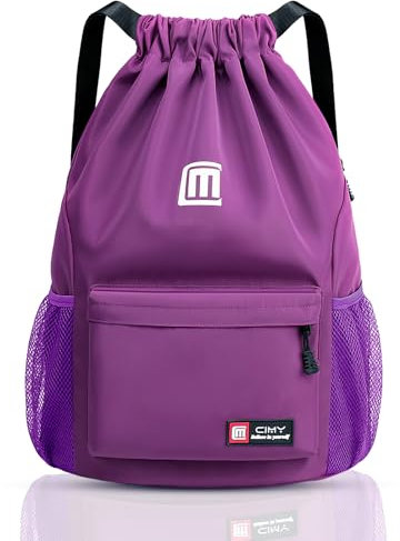Fadeeg Sportbeutel, Sportrucksack Kinder, Turnbeutel Damen Und Jungen, Turnbeutel Mit Kordelzug Beutel Rucksack Für Lilule, Fitnessstudio, Sport, Reisen, Lilaimmen-Lila
