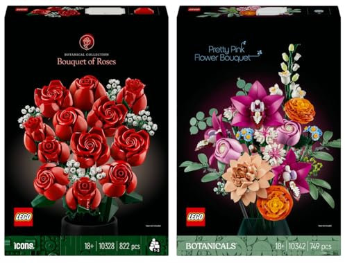 Lego Botanical Collection 10342 Schöner Rosafarbener Blumenstrauß (mit 10328 Rosenstrauß)