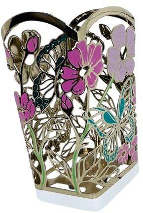 Bath and Body Works Handseifenhalter in Rosa, Blaugrün, Grün mit goldenen Schmetterlingen im Garten, sanft schäumender Handseifenhalter