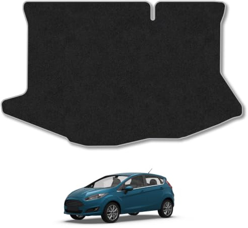 Ford Fiesta (2008-2017) Carpet Boot Mat | Grey Edge Trim Tailored Fit Boot Liner Full Coverage Protection Accessories Easy Clean Anti Slip Made in the UK