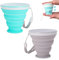 OUDQFCJ 2 Pcs copas de silicona Plegable sin BPA Viajes Plegado Plegado Tazas de Plástico de Silicona Junta de la Tapa de Picnic Portátil Reutilizable Camping Caminatas al Aire Libre