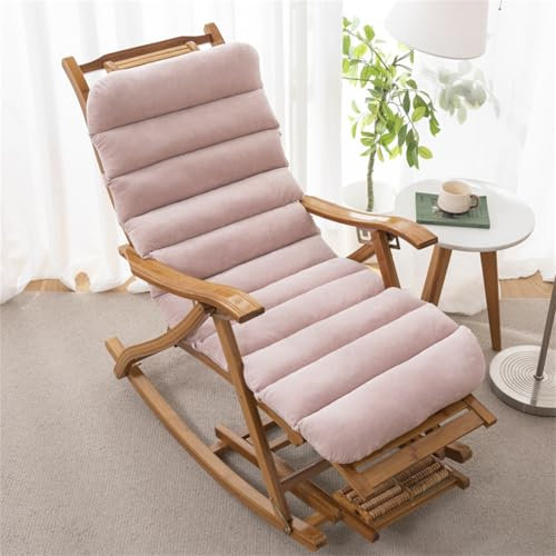 Highdi Coussin de Chaise Longue Jardin Exterieur, Coussin Bain de Soleil, Rayures Matelas Transat Pliable épais avec Sangles antidérapantes pour Terrasse Plage (Rose,50x90cm)