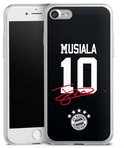 Slim Case kompatibel mit Apple iPhone 7 Silikon Handyhülle transparent Hülle extra dünn FC Bayern München Jamal Musiala FCB