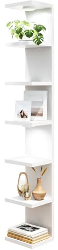 Fixwal 7 Tier Wall Shelf with LED Lights Lack Shelf for Room Decor White