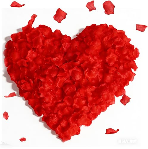 CHGANG Lot de 1200 pétales de rose artificielles en soie - Sans goût - Émulation - Décorations Marry Me - Décorations romantiques pour chambre à coucher