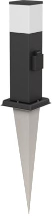 ledscom.de Pollerleuchte POLLY mit Erdspieß für außen, 35cm, schwarz, G9 Fassung, Steckdose