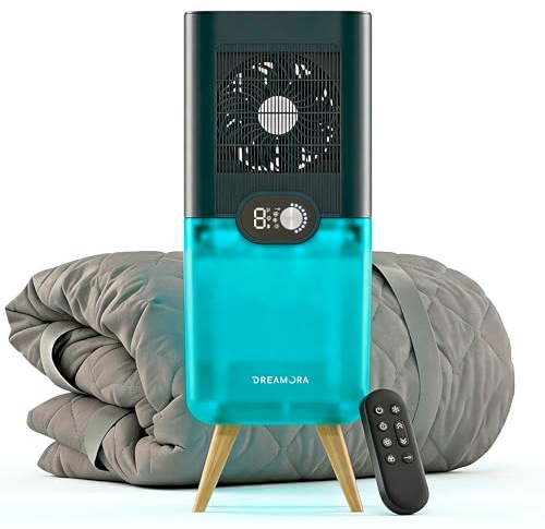 DREAMORA Luna - Water-Cooled Bed Cooling System - Dual-Sided Pad for Ultimate Comfort & Precise Temperature Control - Quiet & Compact Mattress Cooler for Deep, Restorative Sleep