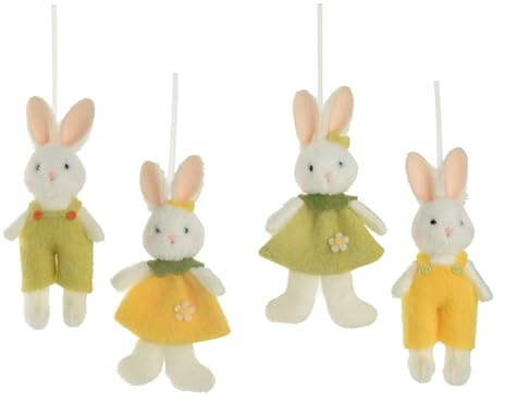 Hasenfigur zum Aufhängen 7x15cm Filz 1 Stück Sortiert - Osterhase mit Aufhänger - Dekohase für Ostern Frühling - Osterdeko Osterschmuck - Hase Osterfigur Ostergeschenk