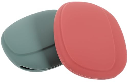 Porte-houppette en Silicone 2 Pièces pour Voyage Maquillage | Étui Simple et Délicat, Léger, pour Femmes et Filles, Usage Extérieur, Rangement Pratique des Éponges