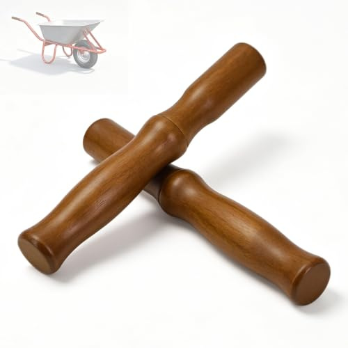 Holz Schubkarrengriffe Griffe für Capito Schubkarre - Holzgriff Griffe für Capito Karrengriff, 200mm Schubkarrengriff aus Massivholz, Durchmesser 28-31 mm, Einfache Installation rutschfest (2 Stück)