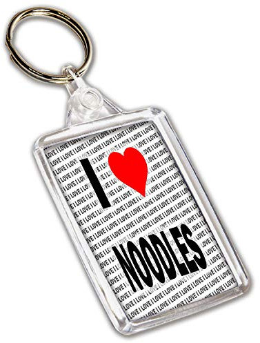 AK Giftshop I Love Noodles Keyring - Gift - Birthday - Christmas - Stocking Filler
