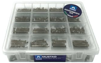Mustad: Valigetta 670 Viti Panelvit® assortite, Testa Svasata Piana, bronzate, Lubrificate Lubex®