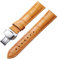 BINLUN Leder Uhrenarmband Lederarmband Ersatz Uhrenarmbänder für Herren Damen mit Silber/Gold/Roségold Schmetterling Faltschließe 12-24mm(12mm Orange-Silber Schnalle)