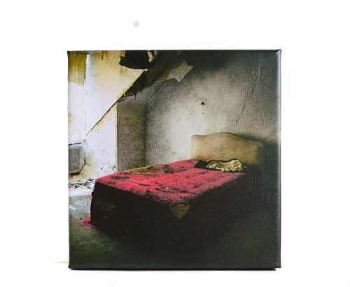 BildArt New York Schwarz-Weiß-Leinwand mit provokantem „Stop Praying“ Plakat – 20×20 cm.