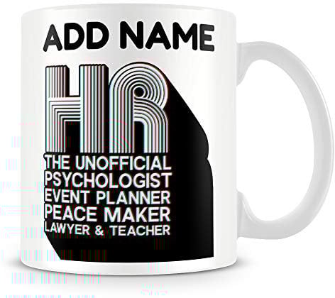 Human Resources Mug Personalised Gift - HR The Unofficial Psychologist Event Planner Peace Maker Lawyer & Teacher