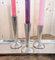 MichaelNoll 3er Set Kerzenständer Kerzenhalter Aluminium Silber Deko - Kerzenleuchter aus Metall - Tischdeko Hochzeit - H 13 cm / 15,5 cm / 18 cm