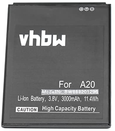 vhbw Batterie Compatible avec Blackview A20, A20 Pro Smartphone (3000mAh, 3,8V, Li-ION)