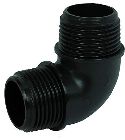 GASMIS PP Gewindefitting Schraubfitting, Winkel 90° AG x AG - 1/2x1/2, 20,96mm Außengewinde, 1 Stück