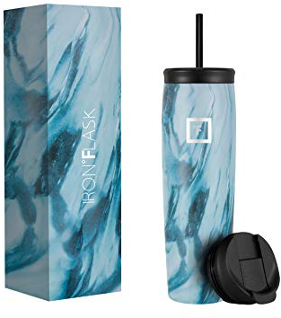 IRON °FLASK Nomad Tumbler - 825 ml, 2 Deckel (Strohhalm/Flip), vakuumisolierte Edelstahlflasche, doppelwandig, Thermo-Kaffee-Reisebecher, Wasserflasche aus Metall