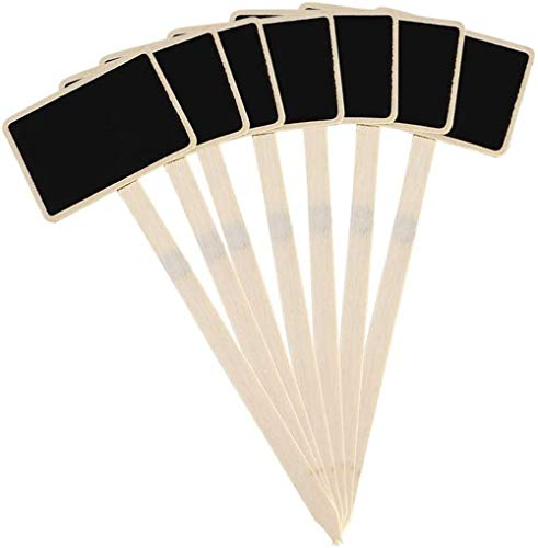 Voarge 20 Stück Etiketten aus Holz, Blumenstecker für Blumen und Pflanzen, Dekoration für Haus, Garten, Hochzeit, Mini-Tafel