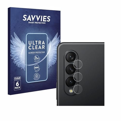 Savvies 6 Pack Screen Protector compatible with Samsung Galaxy Z Fold 3 5G (ONLY Camera Lens) Protection Film Clear