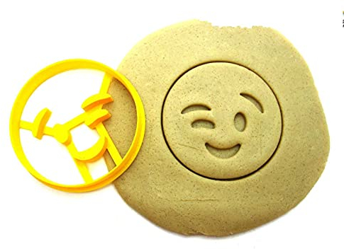 T3D Keksausstecher Emoji-Gesicht zwinkernder Keksausstecher, geeignet für Kuchen, Kekse und Fondant, Keksform für hausgemachte Leckereien